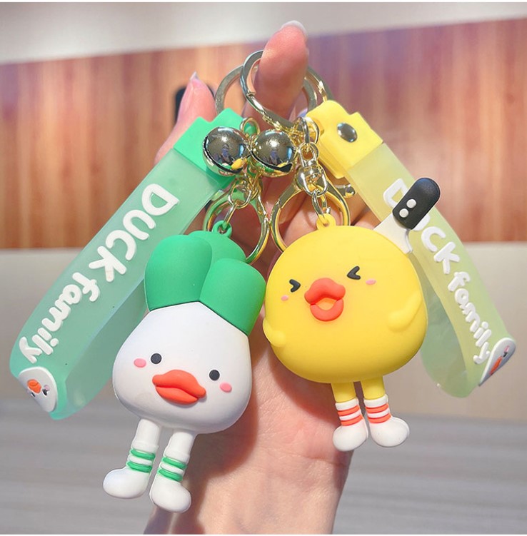 1 Piece Cute Letter Duck Pvc Women's Bag Pendant Keychain display picture 3