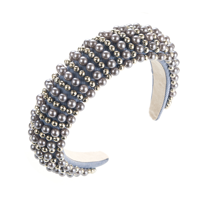 Europäische Und Amerikanische Mode Verdicktes Schwamm Perlen Kopfband Damen Netz Rot Retro Stirnband Hohe Kranielle Haarschmuck display picture 9