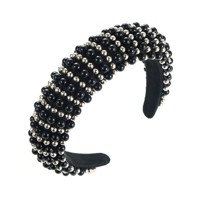 Europäische Und Amerikanische Mode Verdicktes Schwamm Perlen Kopfband Damen Netz Rot Retro Stirnband Hohe Kranielle Haarschmuck display picture 6