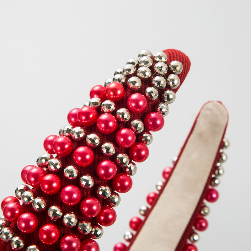 Europäische Und Amerikanische Mode Verdicktes Schwamm Perlen Kopfband Damen Netz Rot Retro Stirnband Hohe Kranielle Haarschmuck display picture 3