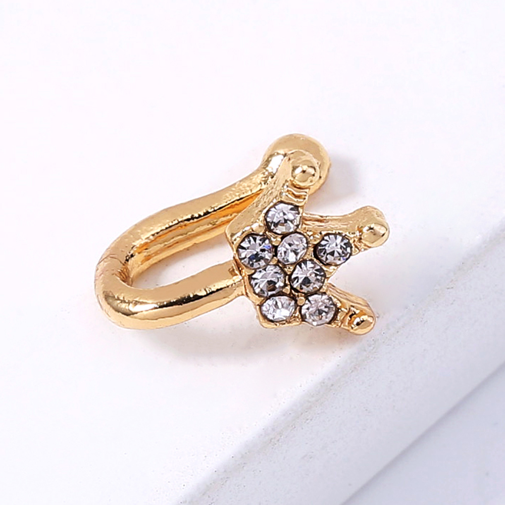 1 Piece Fashion Crown Alloy Inlay Rhinestones Nose Ring display picture 3