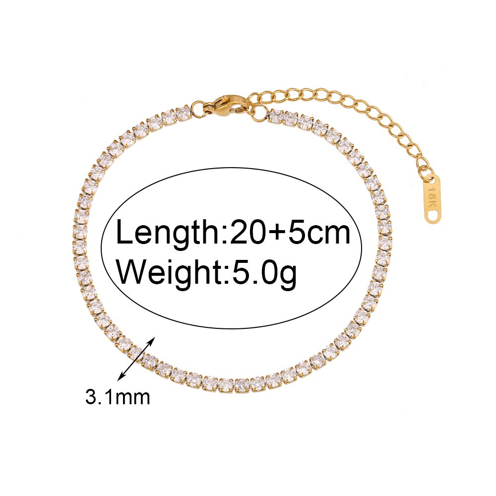 1 Piece Fashion Solid Color Stainless Steel Freshwater Pearl Plating Inlay Zircon 18k Gold Plated Women's Anklet display picture 2