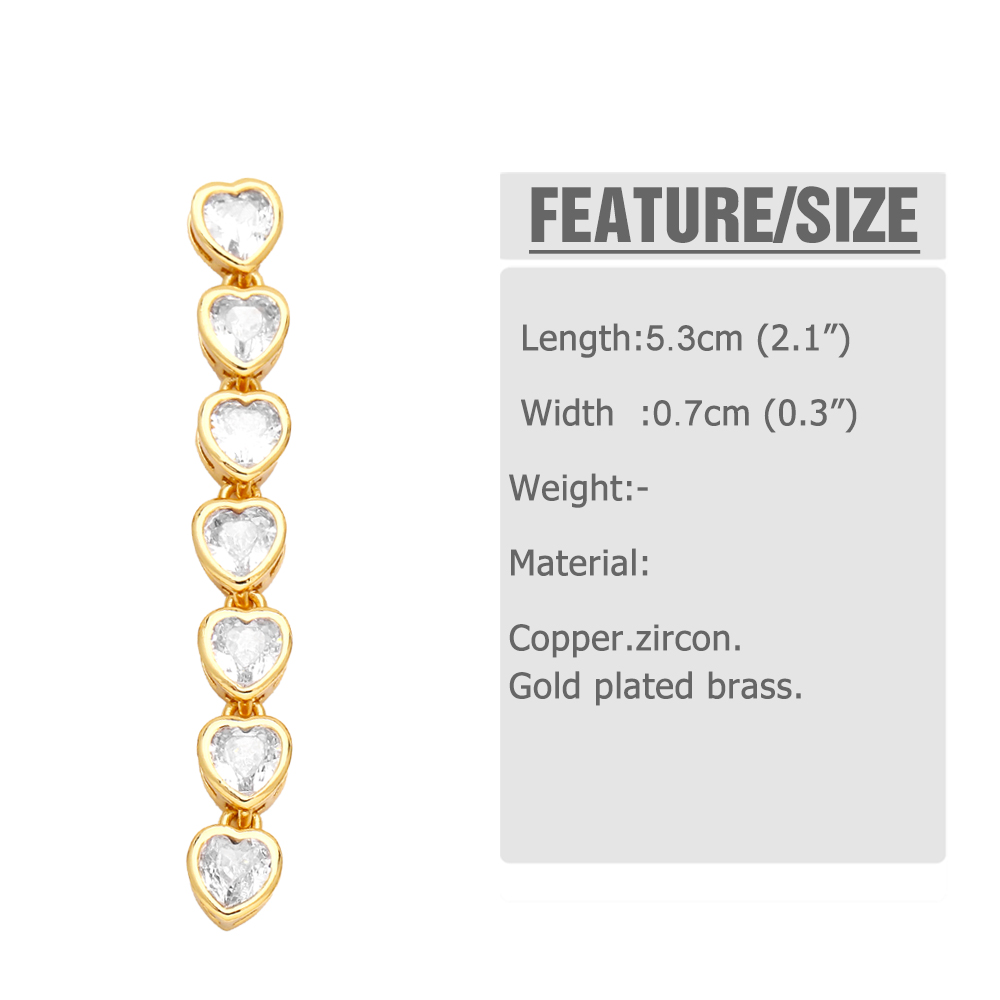 1 Pair Fashion Heart Shape Copper Plating Inlay Zircon Drop Earrings display picture 1