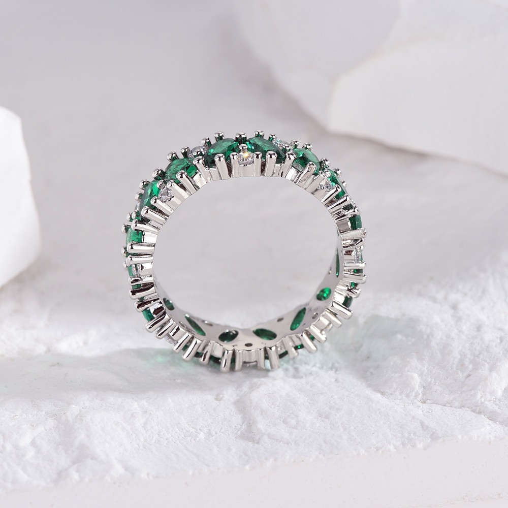 1 Piece Luxurious Round Copper Plating Inlay Zircon Rings display picture 3