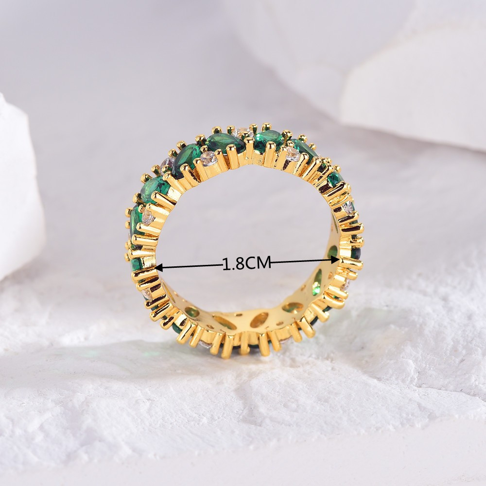 1 Piece Luxurious Round Copper Plating Inlay Zircon Rings display picture 6