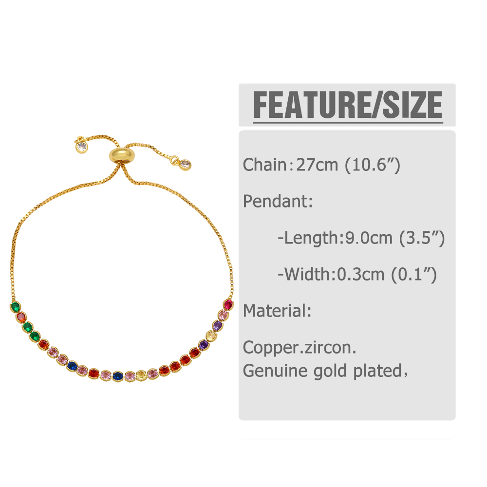 Simple Style Round Copper 18k Gold Plated Zircon Bracelets In Bulk display picture 1