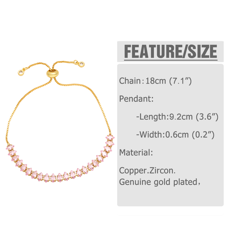 1 Piece Simple Style Leaf Copper Plating Inlay Zircon Bracelets display picture 1