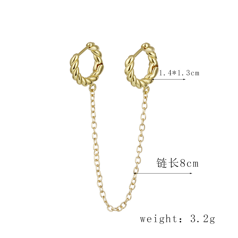 1 Piece Hip-hop Chain Alloy Plating Women's Drop Earrings display picture 11
