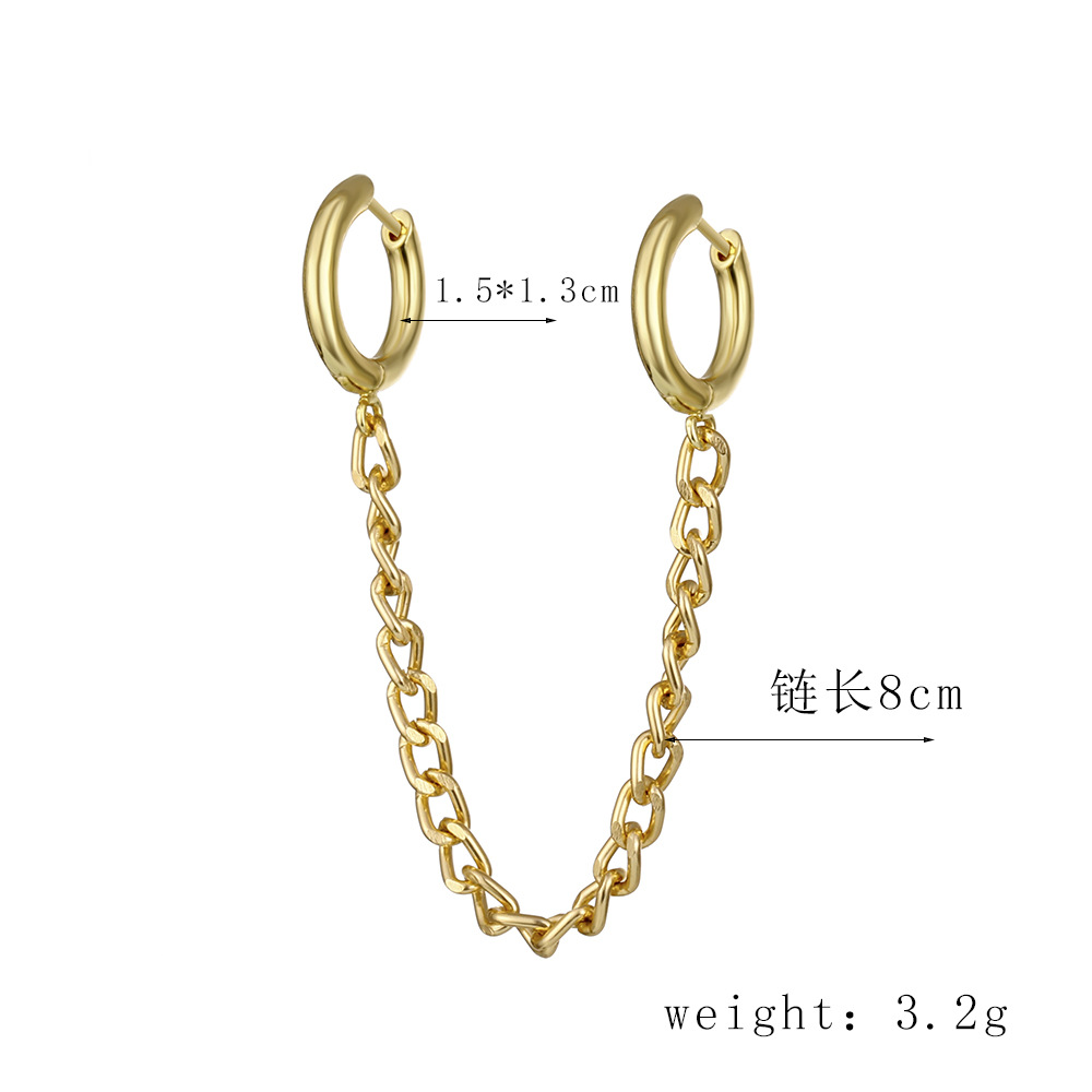 1 Piece Hip-hop Chain Alloy Plating Women's Drop Earrings display picture 10