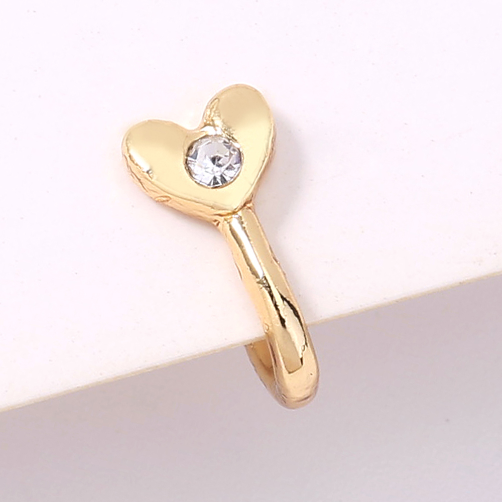 1 Piece Fashion U Shape Heart Shape Alloy Inlay Zircon Nose Ring display picture 2