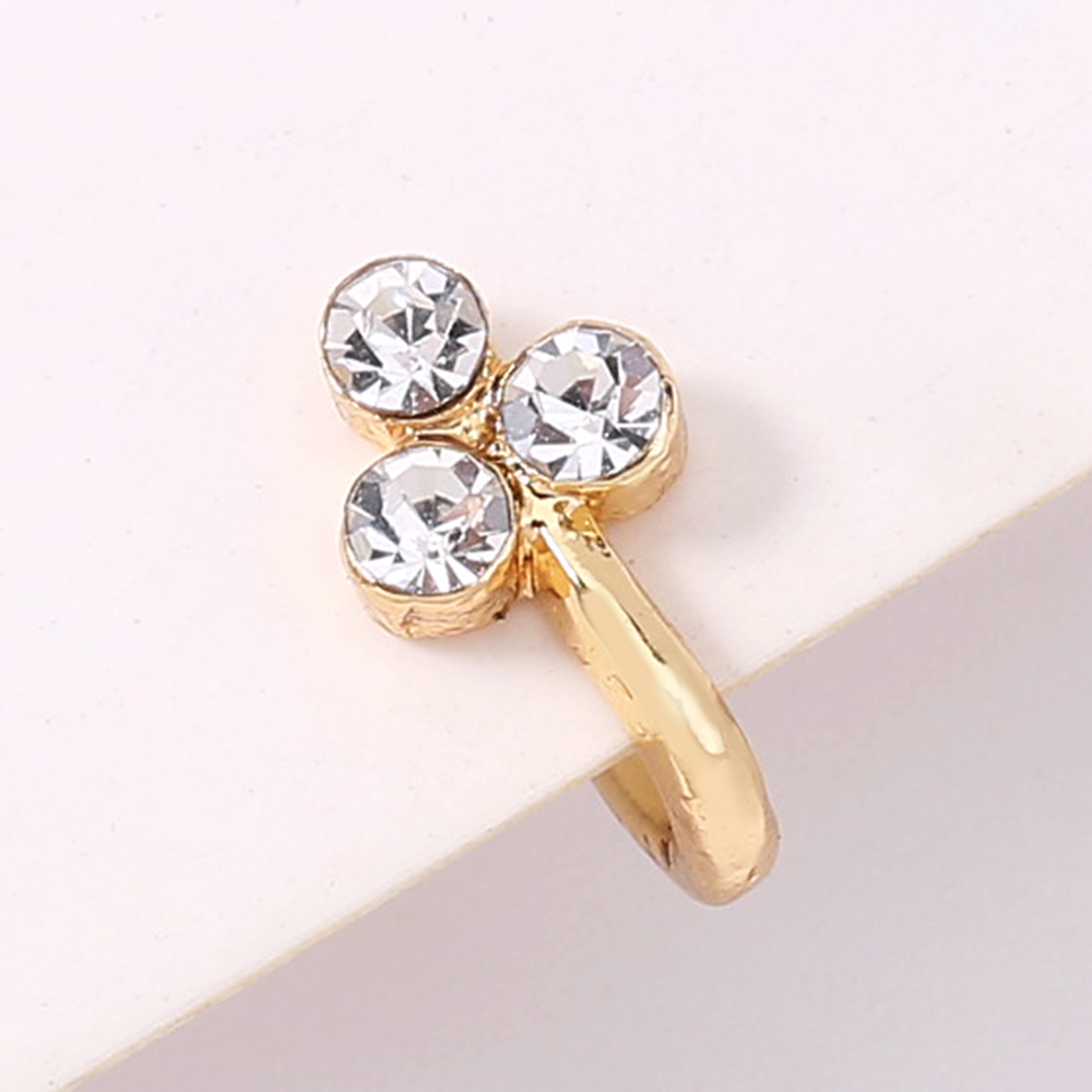 1 Piece Fashion U Shape Triangle Alloy Inlay Zircon Nose Ring display picture 1