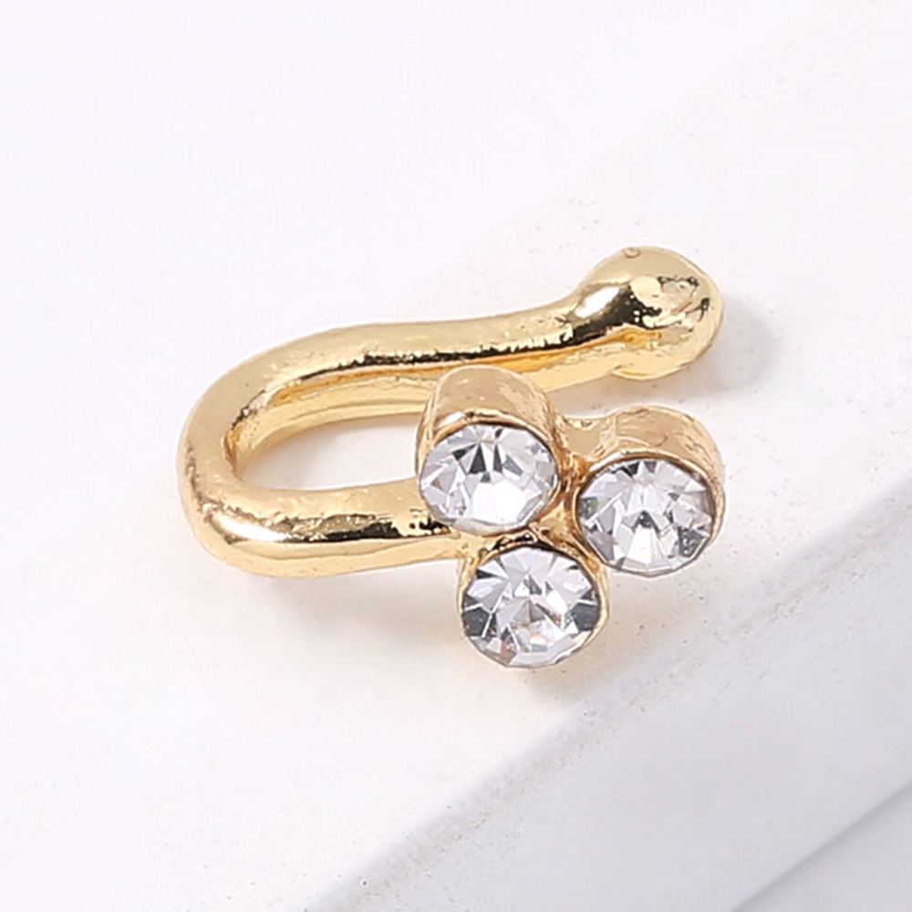 1 Piece Fashion U Shape Triangle Alloy Inlay Zircon Nose Ring display picture 4