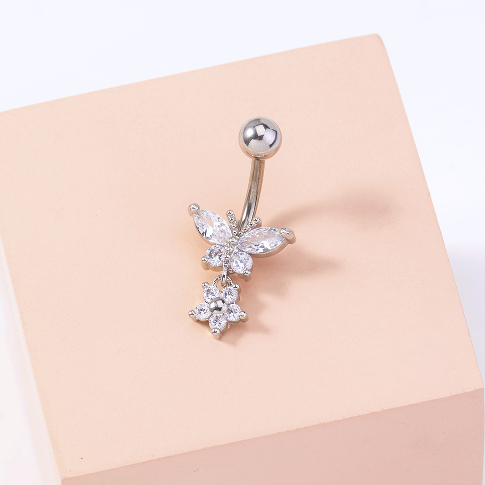 1 Piece Belly Rings Fashion Star Butterfly 304 Stainless Steel Copper Inlay Zircon display picture 1