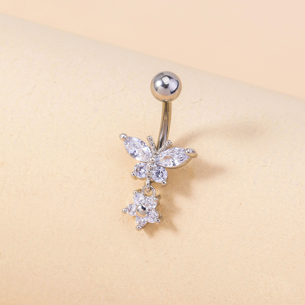 1 Piece Belly Rings Fashion Star Butterfly 304 Stainless Steel Copper Inlay Zircon display picture 5