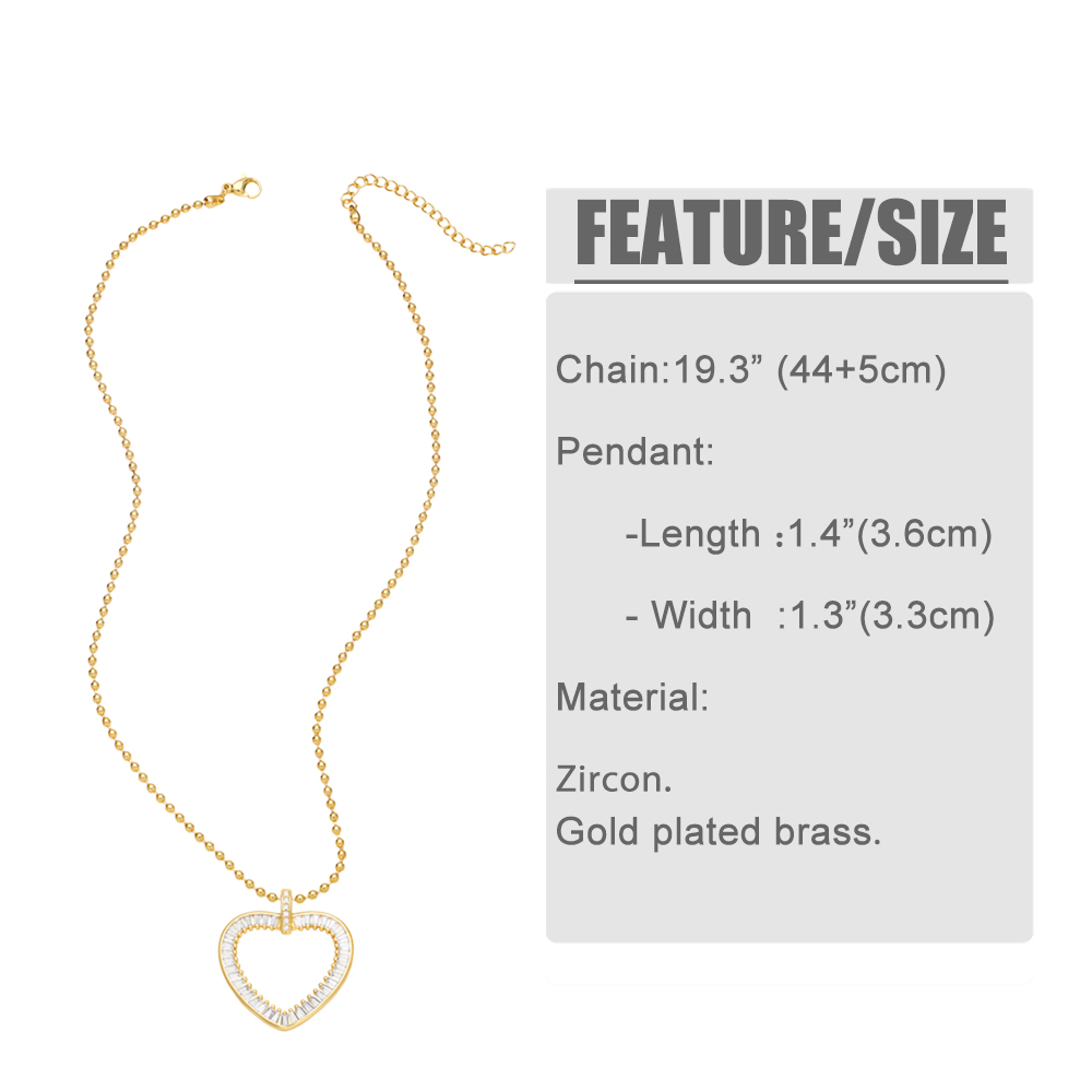 Fashion Virgin Mary Heart Shape Copper 18k Gold Plated Zircon Pendant Necklace In Bulk display picture 1