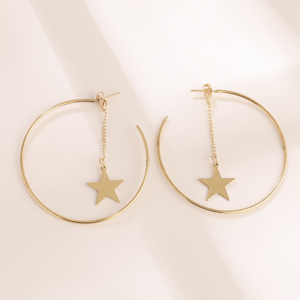 1 Paire Exagéré Star Alliage Placage Femmes Boucles D'oreilles display picture 3