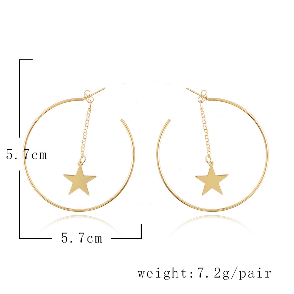 1 Paire Exagéré Star Alliage Placage Femmes Boucles D'oreilles display picture 4
