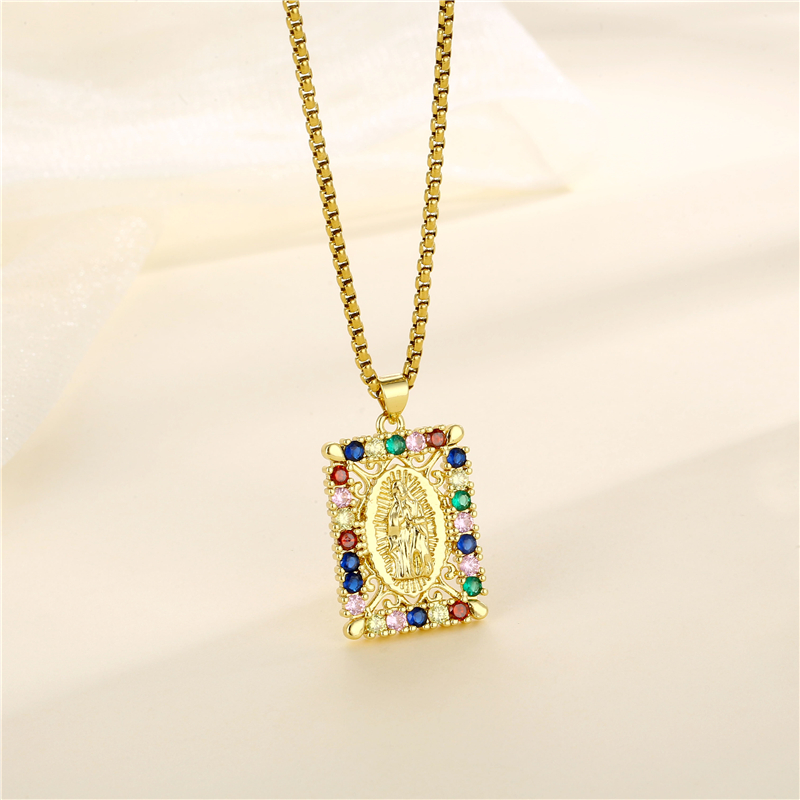 Stainless Steel Titanium Steel 18K Gold Plated Fashion Plating Inlay Portrait Little Bear Heart Shape Zircon Pendant Necklace display picture 6