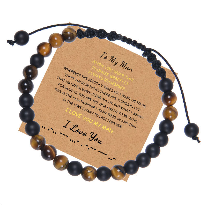 1 Piece Classic Style Geometric Natural Stone Rope Tiger Eye Unisex Bracelets display picture 4