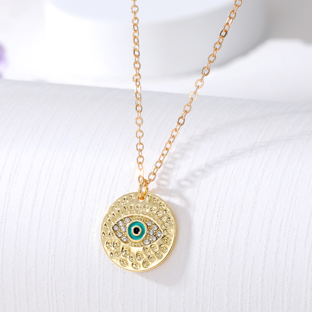 1 Piece Fashion Devil's Eye Alloy Inlay Artificial Diamond Women's Pendant Necklace display picture 4