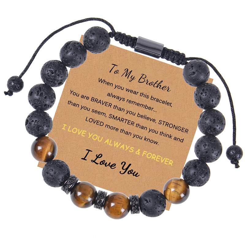 1 Piece Simple Style Geometric Natural Stone Tiger Eye Bracelets display picture 3