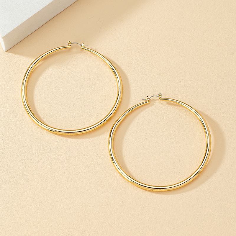 1 Pair Exaggerated Circle Alloy Plating Women's Hoop Earrings display picture 5