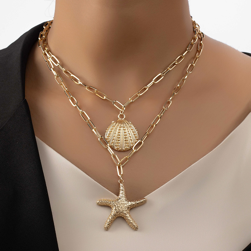 Vacation Starfish Shell Alloy Wholesale Pendant Necklace display picture 1