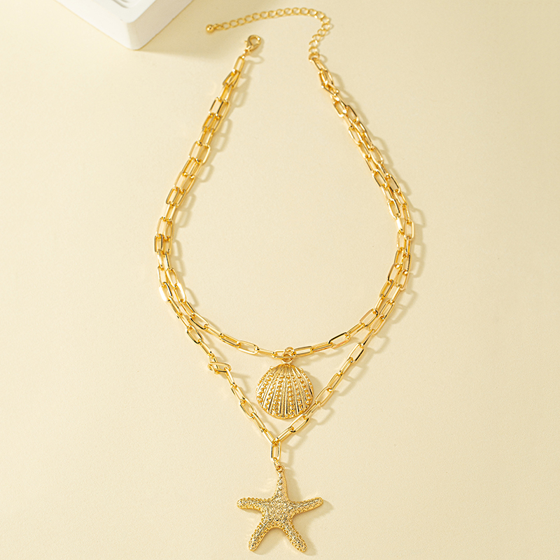 Vacation Starfish Shell Alloy Wholesale Pendant Necklace display picture 2