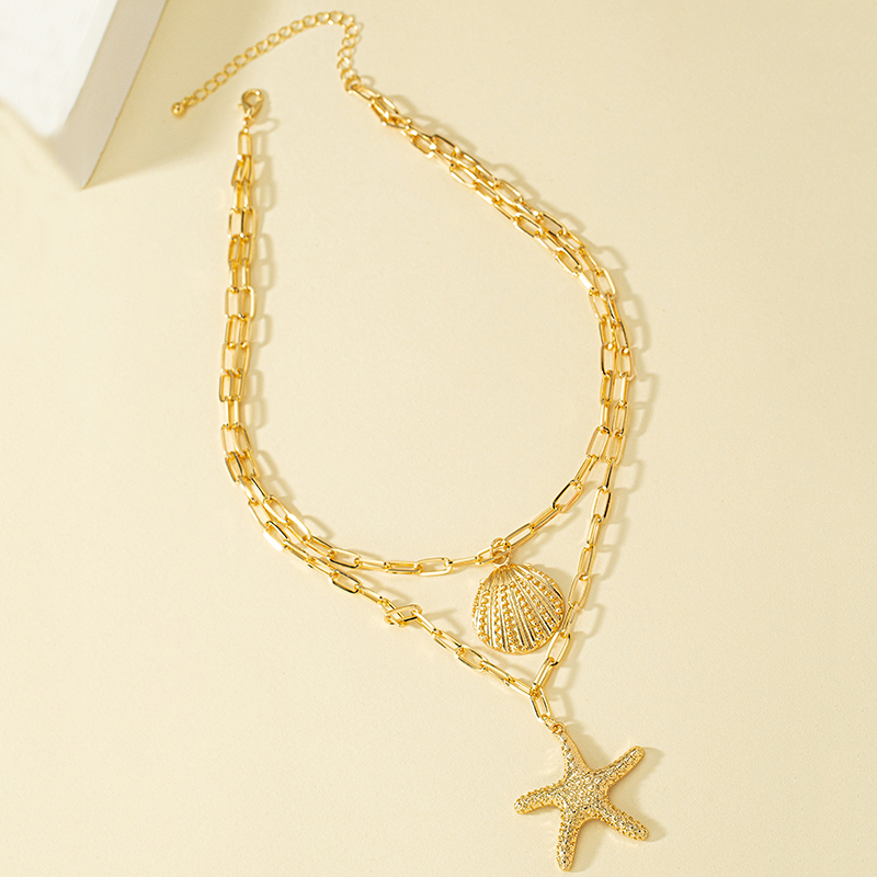 Vacation Starfish Shell Alloy Wholesale Pendant Necklace display picture 3