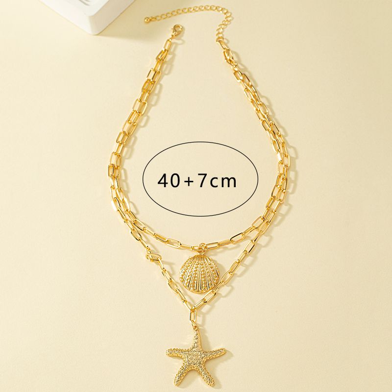 Vacation Starfish Shell Alloy Wholesale Pendant Necklace display picture 4