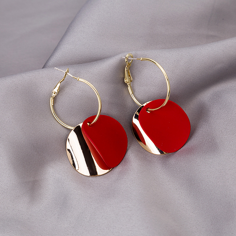 Wholesale Jewelry 1 Pair Vintage Style Color Block Alloy Gold Plated Drop Earrings display picture 3
