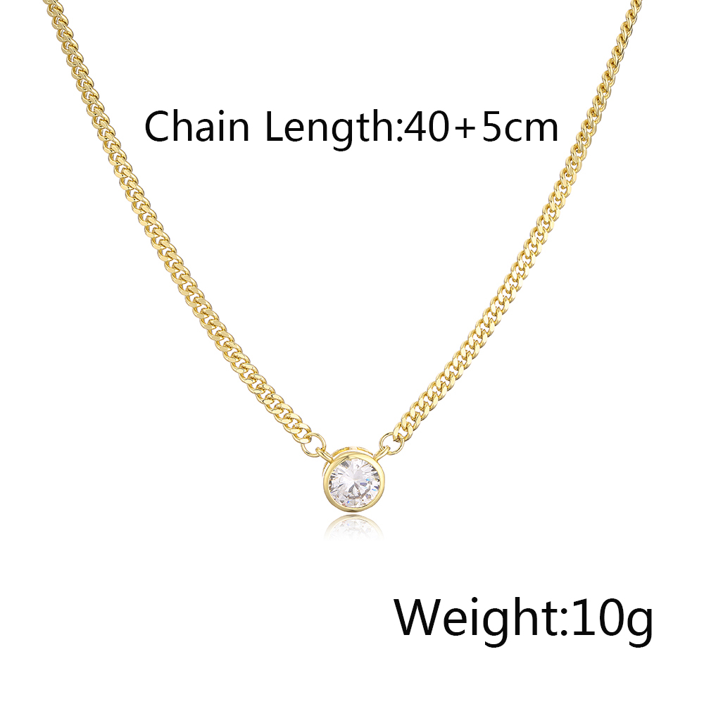 1 Piece Modern Style Square Water Droplets Heart Shape Copper Inlay Zircon Necklace display picture 1
