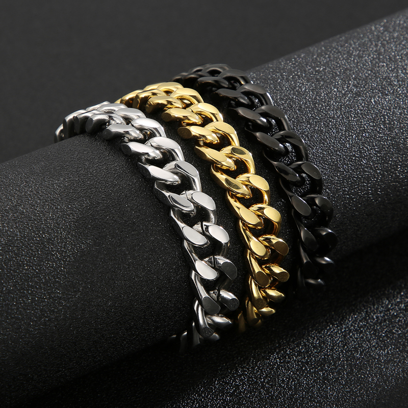 Stainless Steel 18K Gold Plated Hip-Hop Patchwork Plating Solid Color Bracelets display picture 7