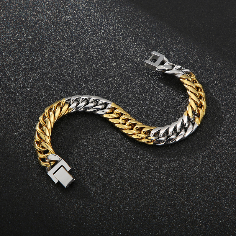 Hip-Hop Solid Color Stainless Steel 18K Gold Plated Bracelets In Bulk display picture 5