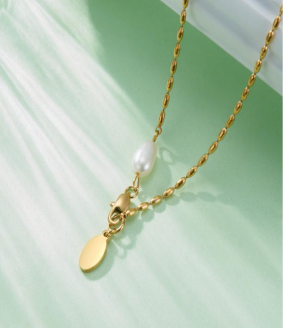 Fashion Water Droplets Titanium Steel Plating Gold Plated Pendant Necklace display picture 1