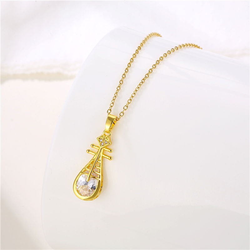 Fashion Water Droplets Heart Shape Snowflake Stainless Steel Inlay Zircon 18k Gold Plated Gold Plated Pendant Necklace display picture 29