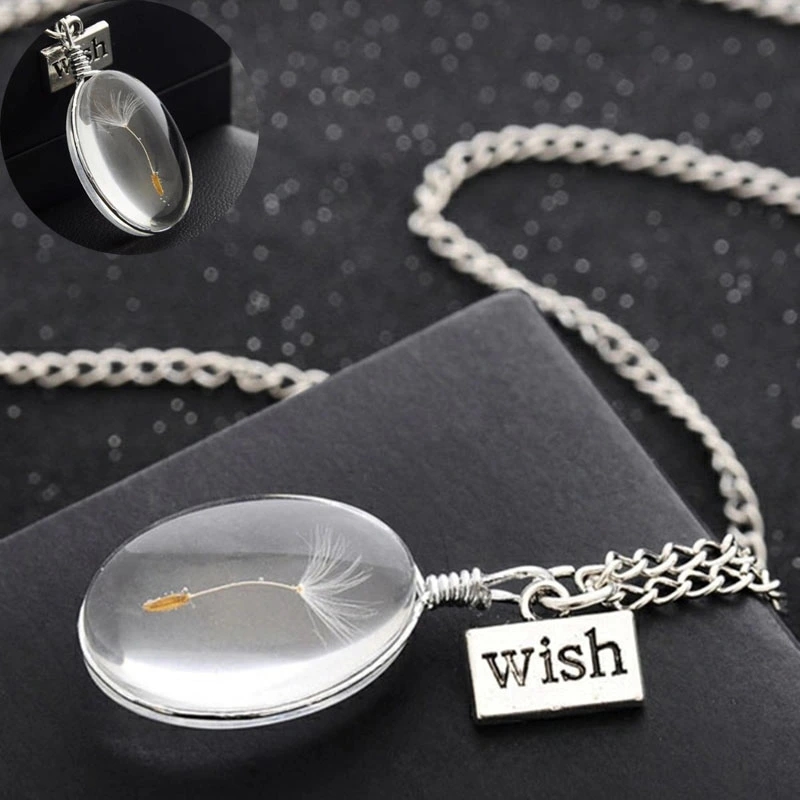1 Piece Fashion Dandelion Glass Plating Silver Plated Women's Pendant Necklace display picture 1