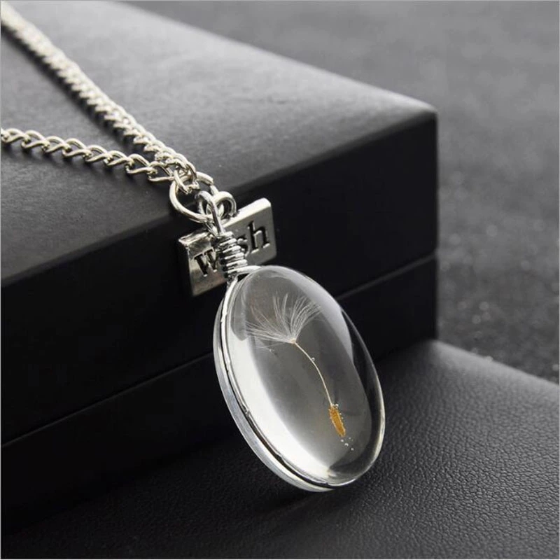 1 Piece Fashion Dandelion Glass Plating Silver Plated Women's Pendant Necklace display picture 3