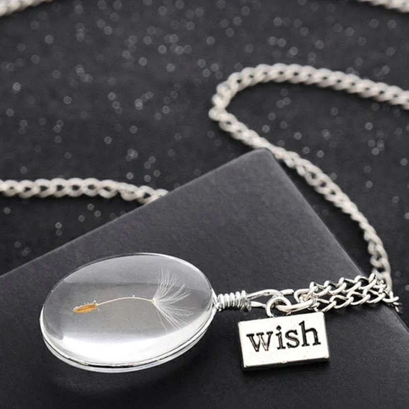 1 Piece Fashion Dandelion Glass Plating Silver Plated Women's Pendant Necklace display picture 4