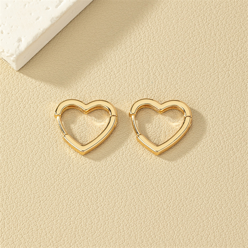 1 Pair Basic Heart Shape Alloy Plating Women's Earrings display picture 1