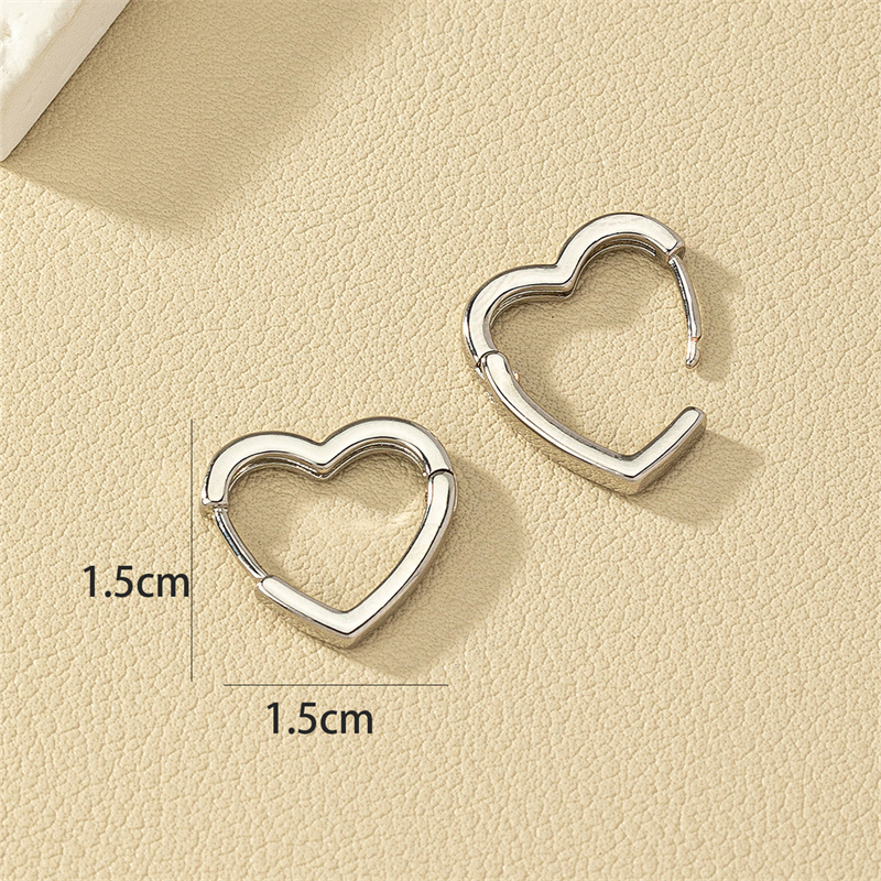 1 Pair Basic Heart Shape Alloy Plating Women's Earrings display picture 6