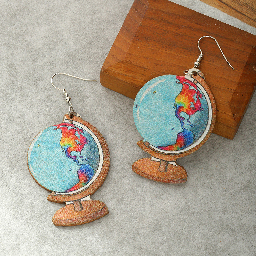 Wholesale Jewelry 1 Pair Novelty Earth Wood Drop Earrings display picture 4