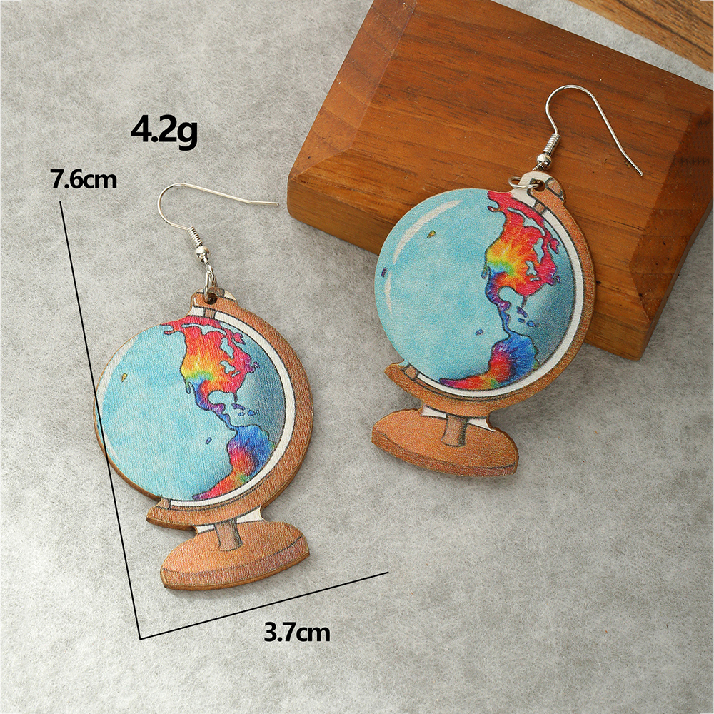 Wholesale Jewelry 1 Pair Novelty Earth Wood Drop Earrings display picture 2