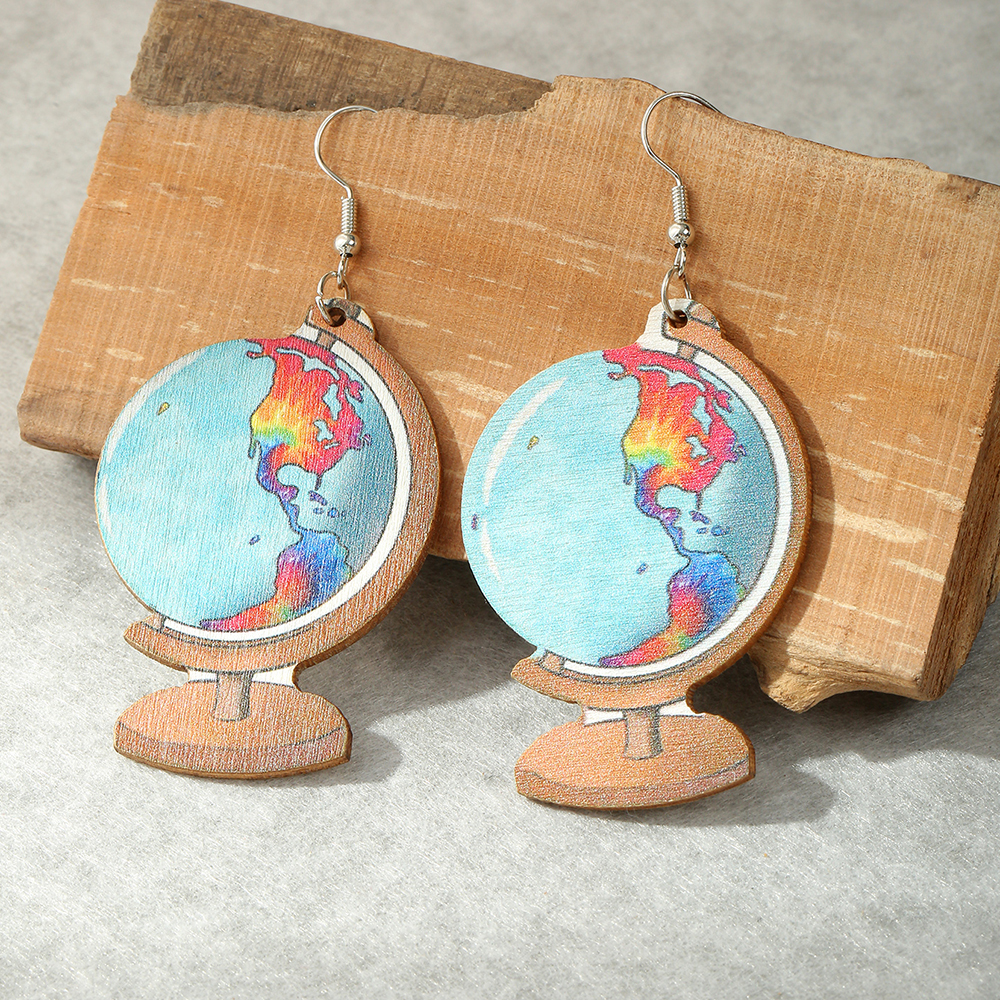 Wholesale Jewelry 1 Pair Novelty Earth Wood Drop Earrings display picture 6