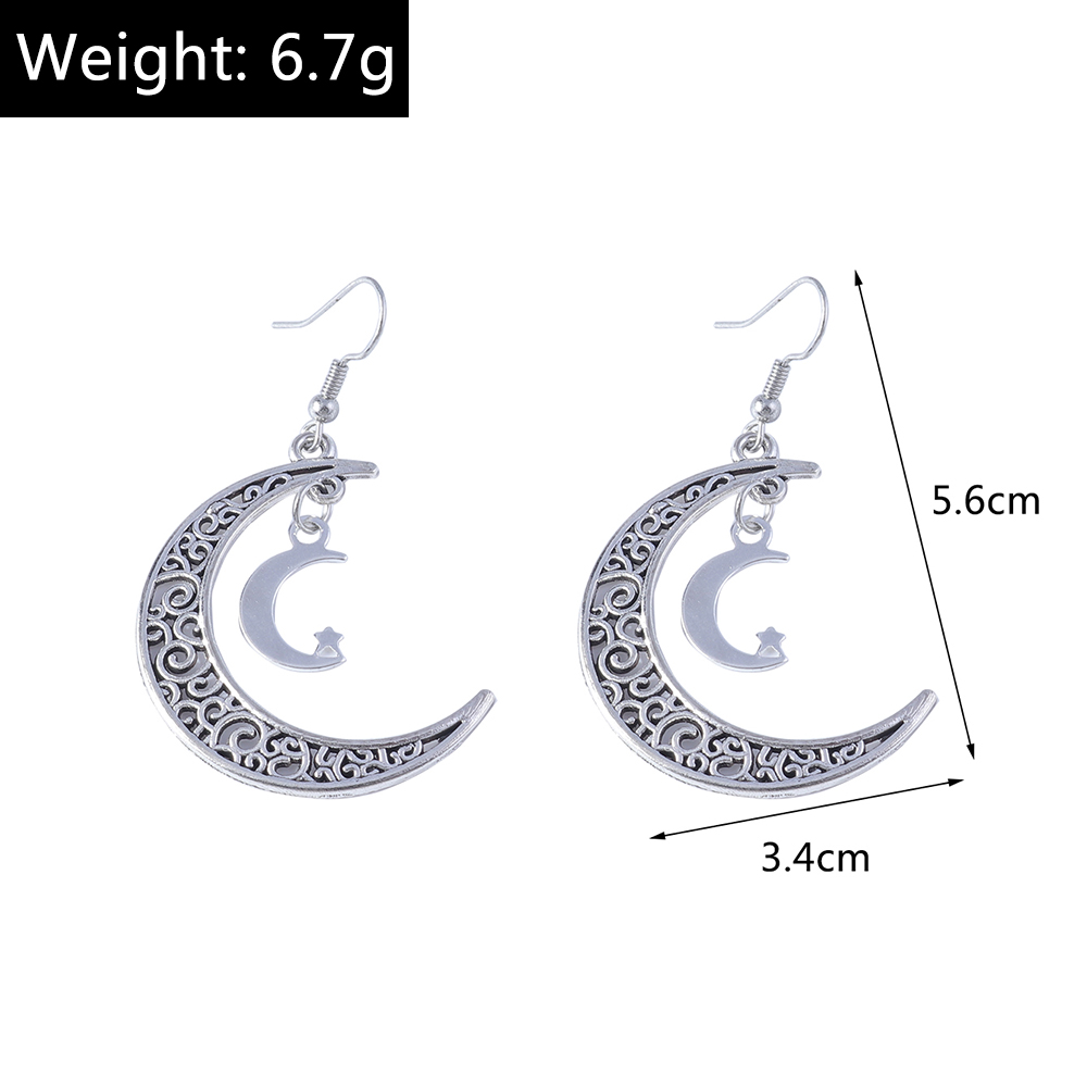 1 Pair Simple Style Moon Alloy Women's Drop Earrings display picture 1