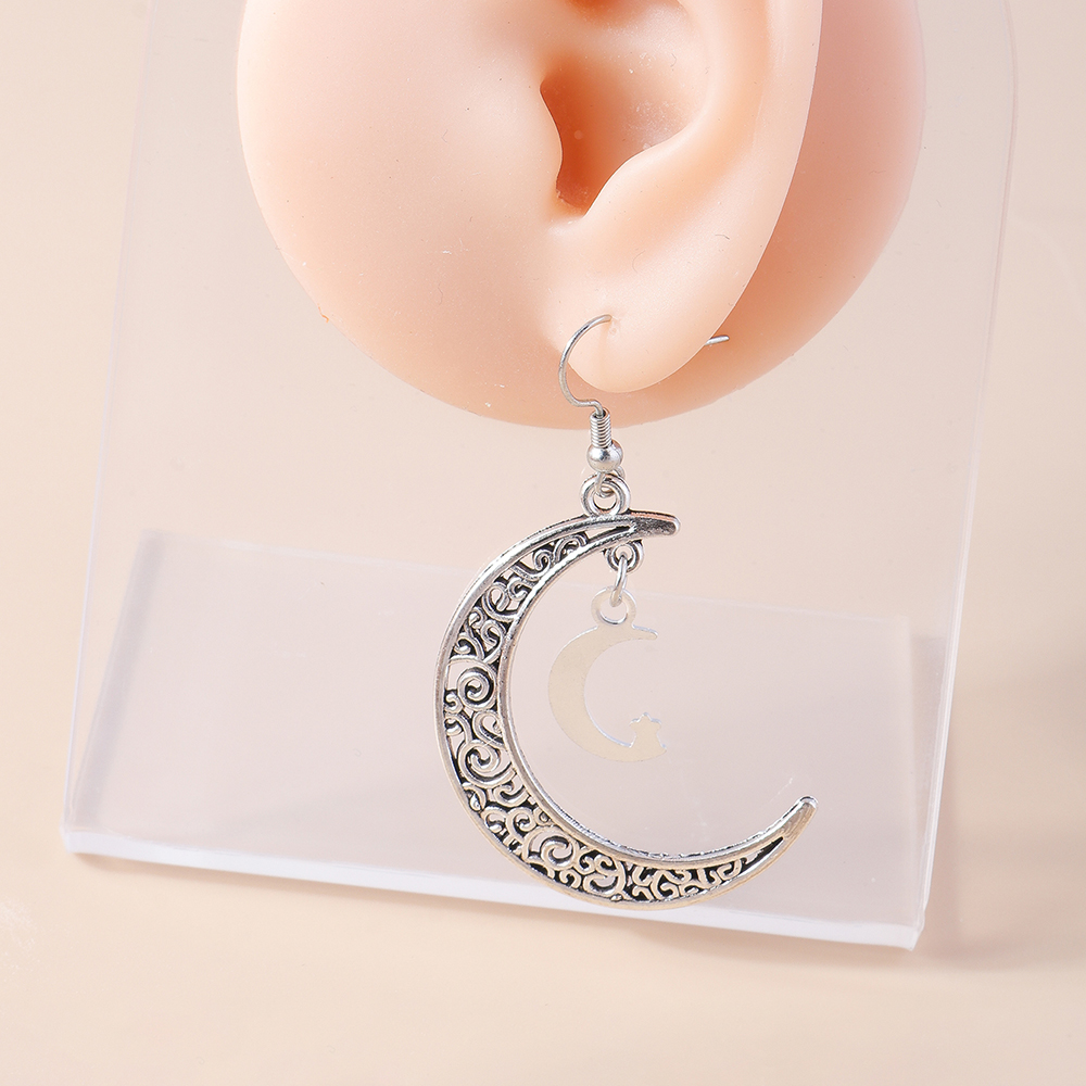 1 Pair Simple Style Moon Alloy Women's Drop Earrings display picture 3