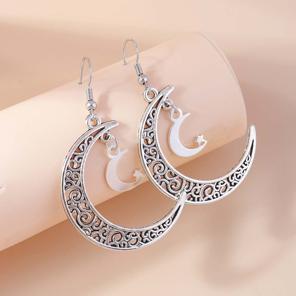 1 Pair Simple Style Moon Alloy Women's Drop Earrings display picture 5