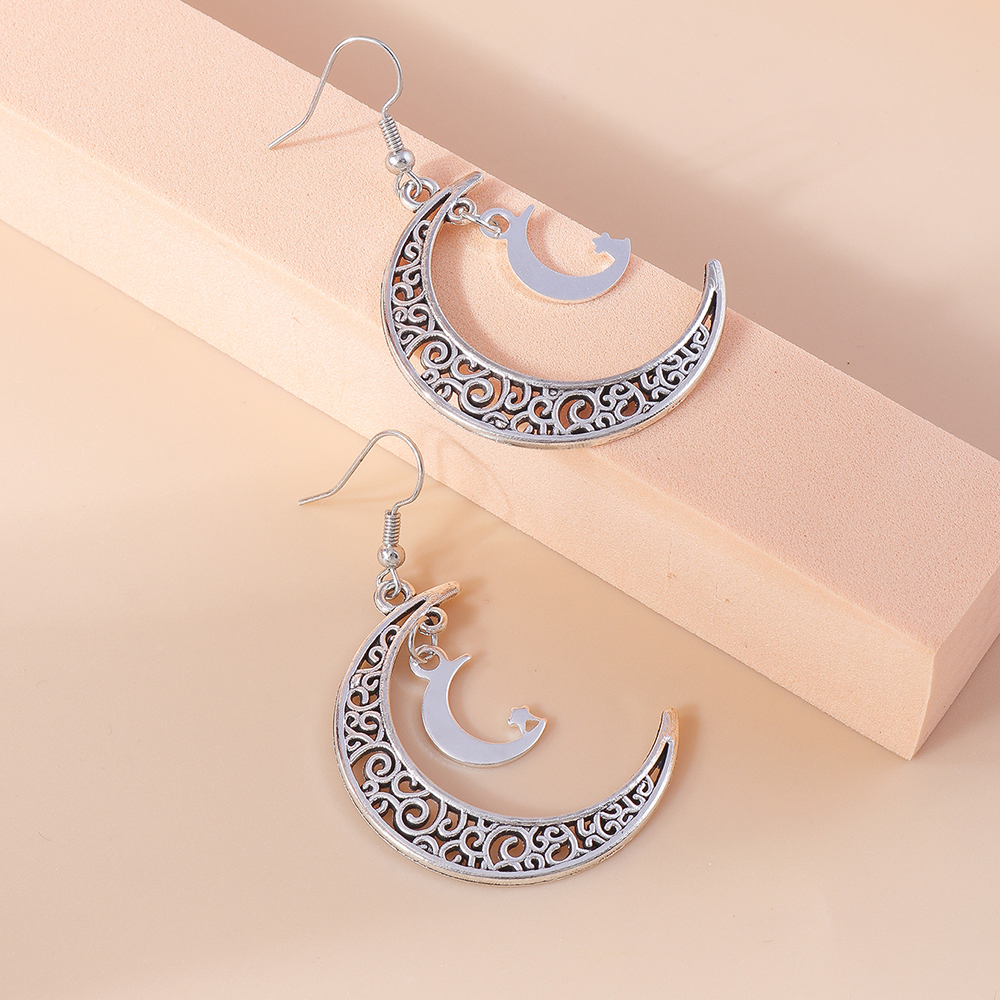1 Pair Simple Style Moon Alloy Women's Drop Earrings display picture 6