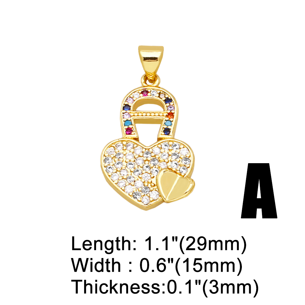 1 Piece Simple Style Heart Shape Copper Inlay Zircon 18k Gold Plated Jewelry Accessories display picture 5