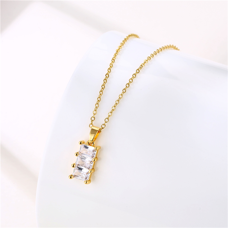 Stainless Steel Titanium Steel 18K Gold Plated Retro Plating Inlay Water Droplets Heart Shape Snowflake Zircon Pendant Necklace display picture 29